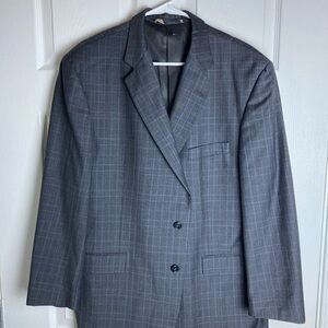 Burberry Charcoal Checkered Blazer Grey Blue Size 46